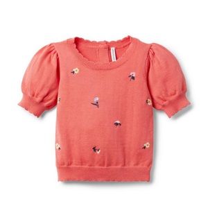Janie and Jack Floral embroidered knit top